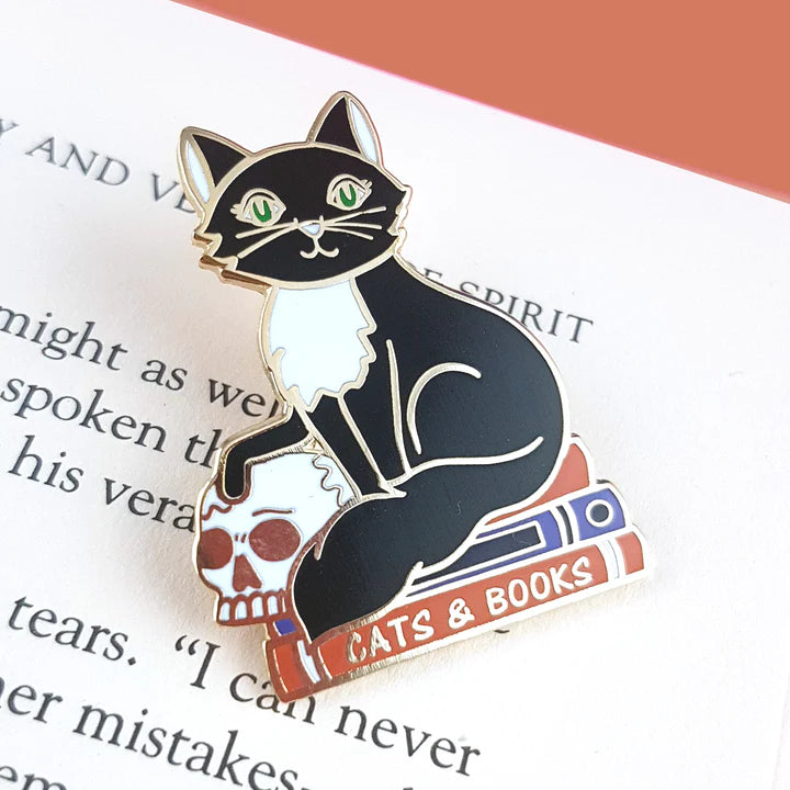 Cats And Books Lapel Pin