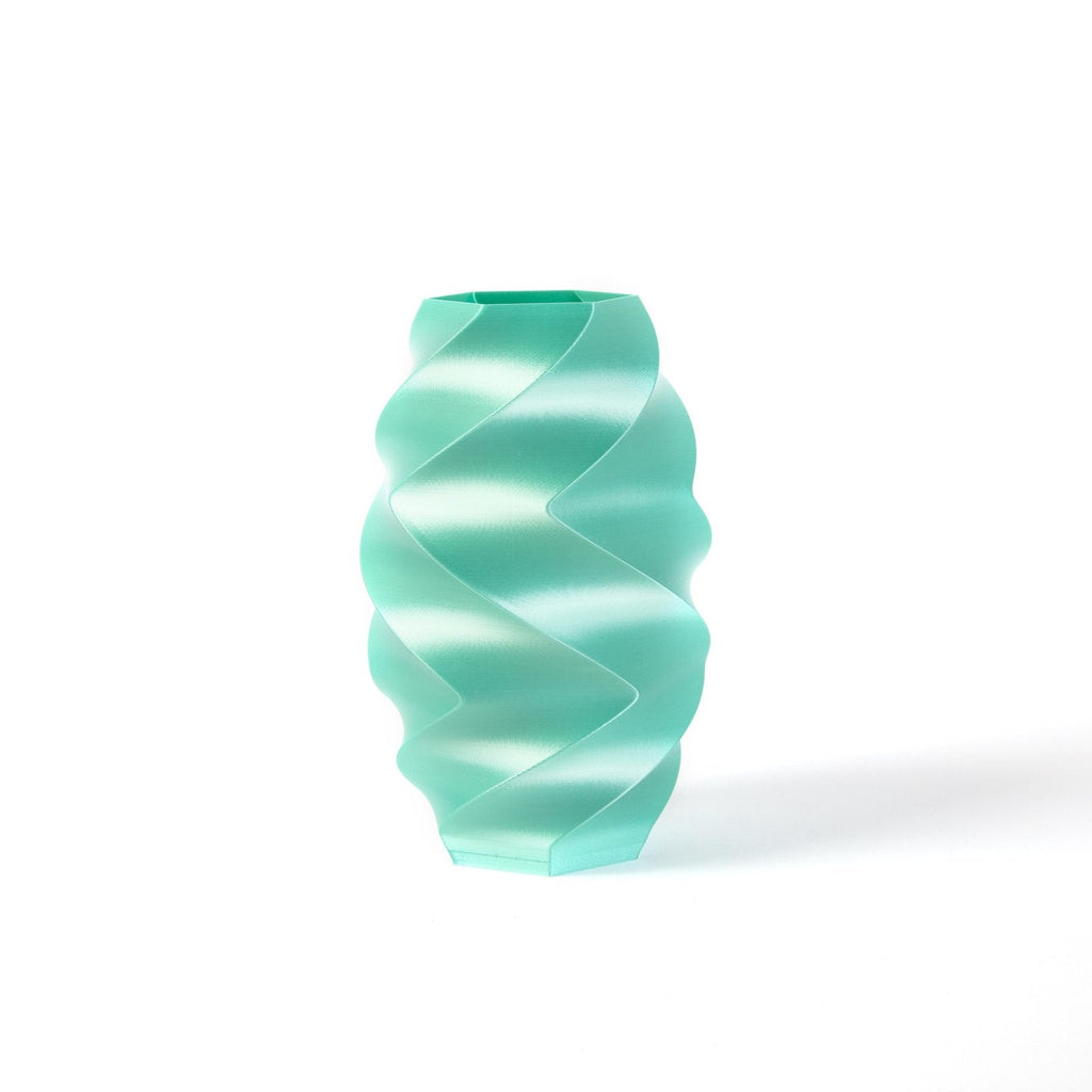 3D Printed Vase - Aqua Silk Ribbon Vase