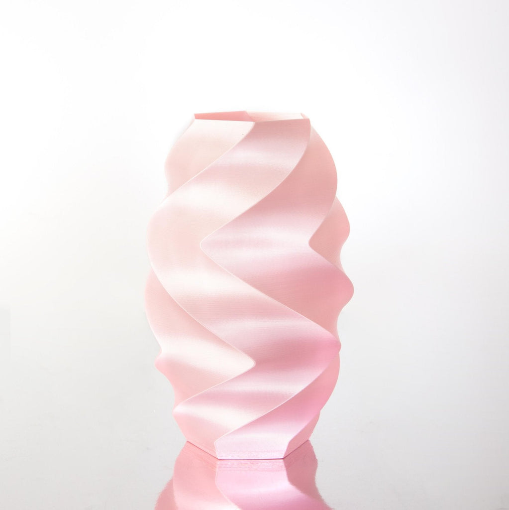 3D Printed Vase - Pink Silk Ribbon Vase