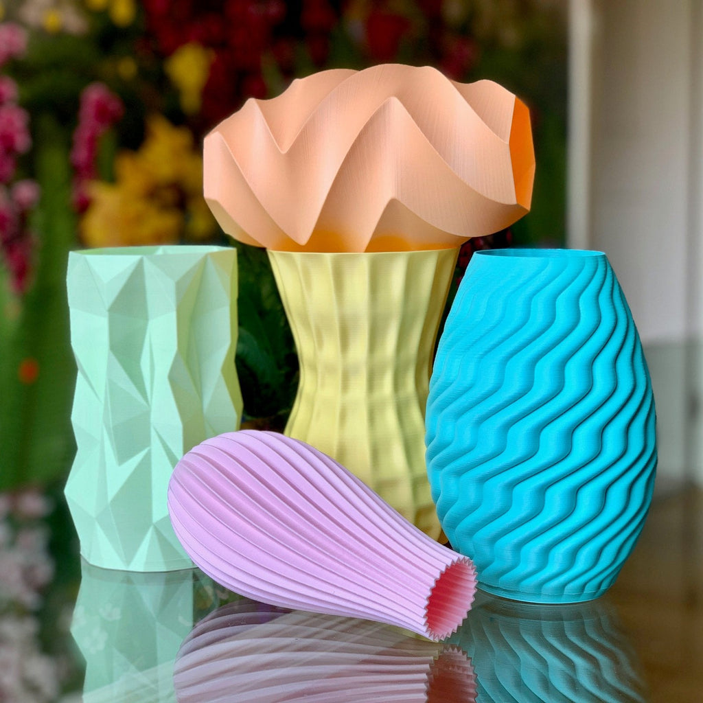 3D Printed Vase - Lemon Matte Waffle (M)