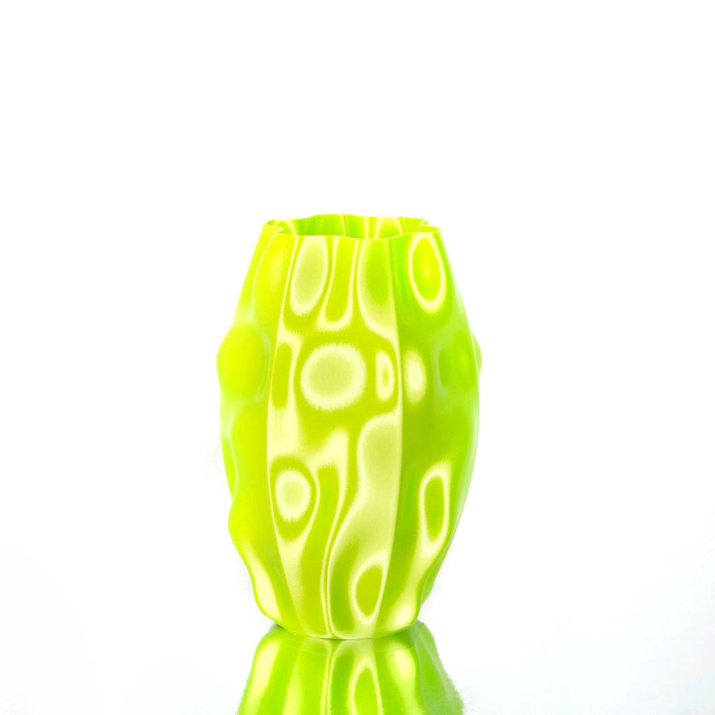 3D Printed Vase - Lime Silk Alien Vase