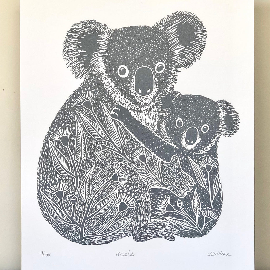 Koala Original Linocut Print