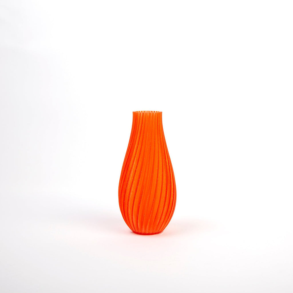 3D Printed Vase - Glitter Orange PLA Dewdrop Vase