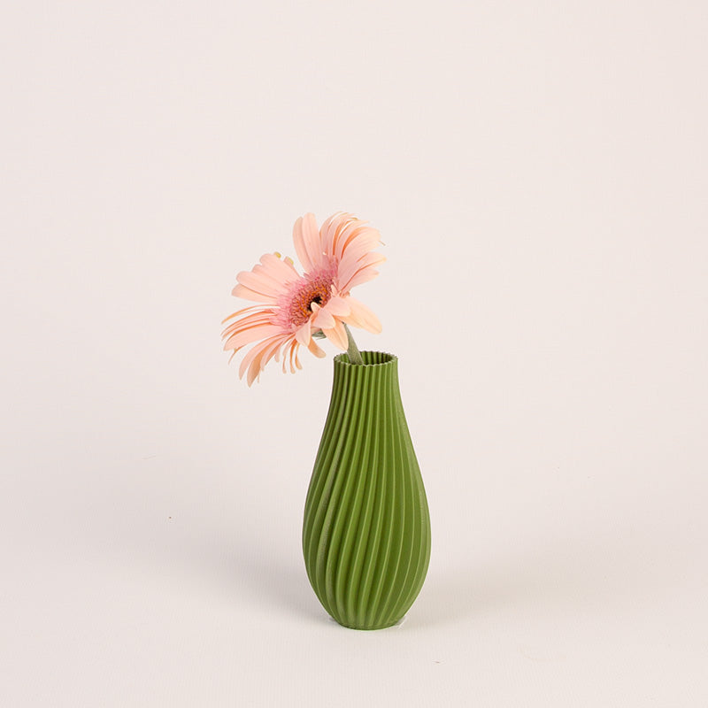 3D Printed Vase - Olive PLA Dewdrop Vase