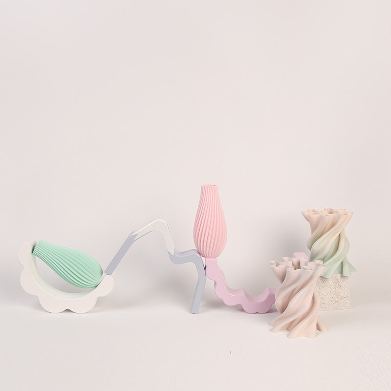 3D Printed Vase - Matte Mint Dewdrop Vase