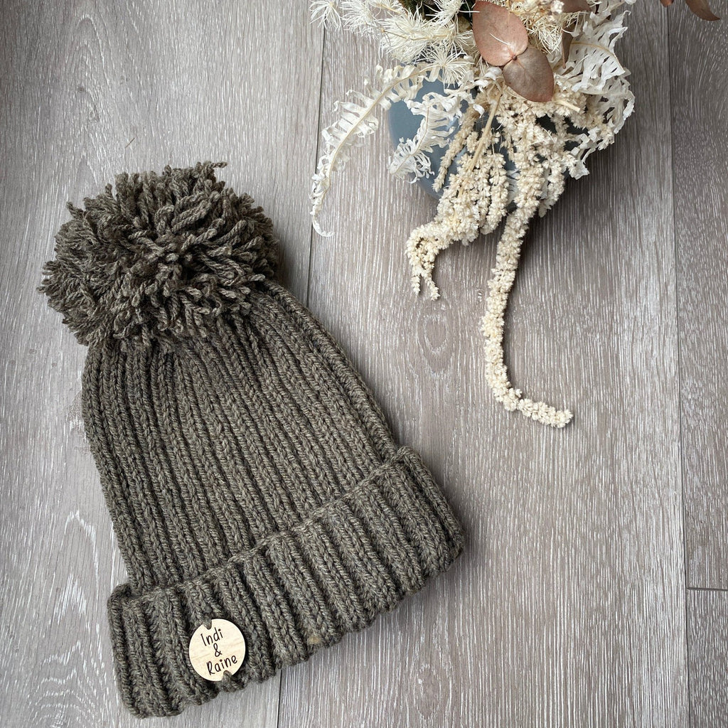 Knitted Beanie - Brown
