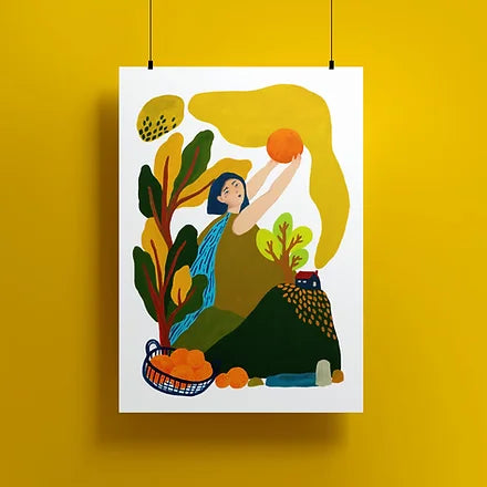 Orange Sun Giclee Print - A4
