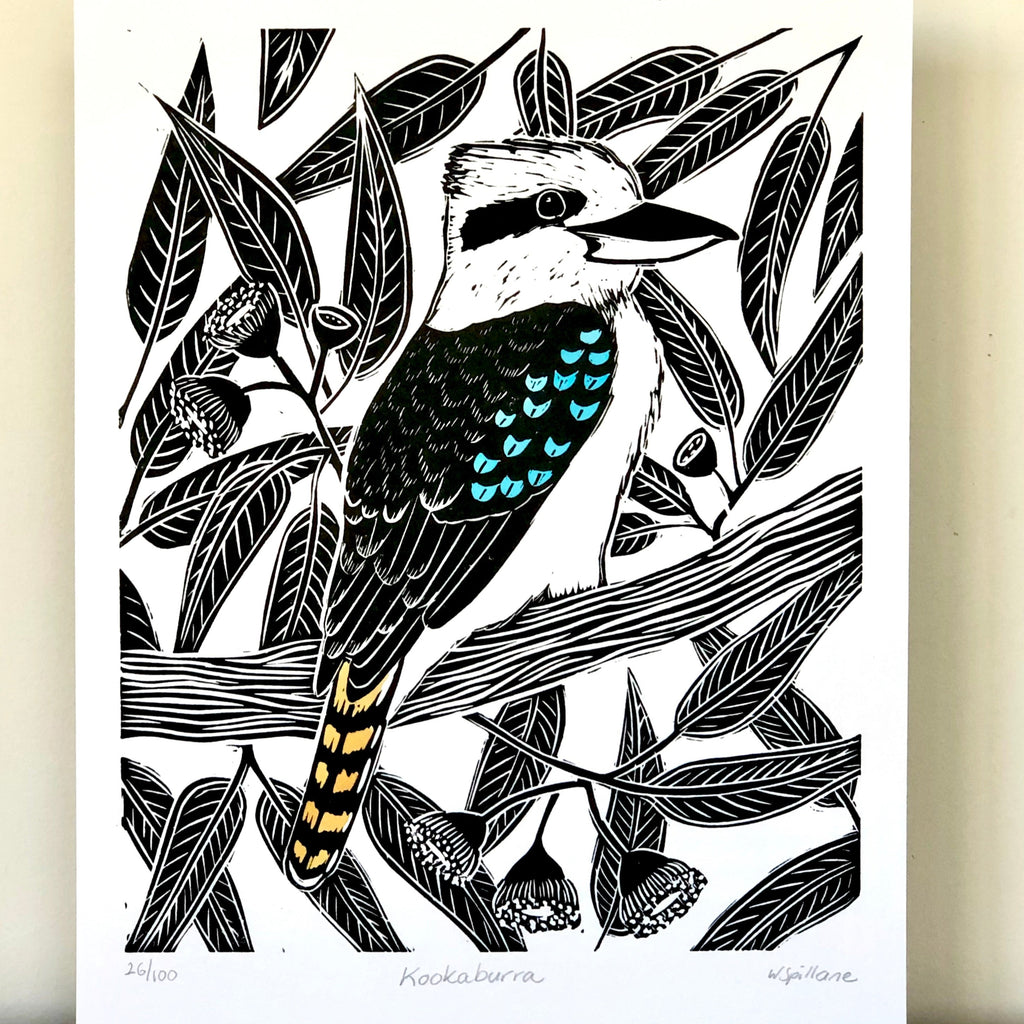 Kookaburra Original Linocut Print