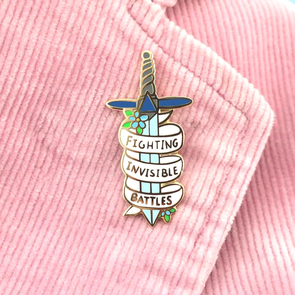 Fighting Invisible Battles Enamel Pin