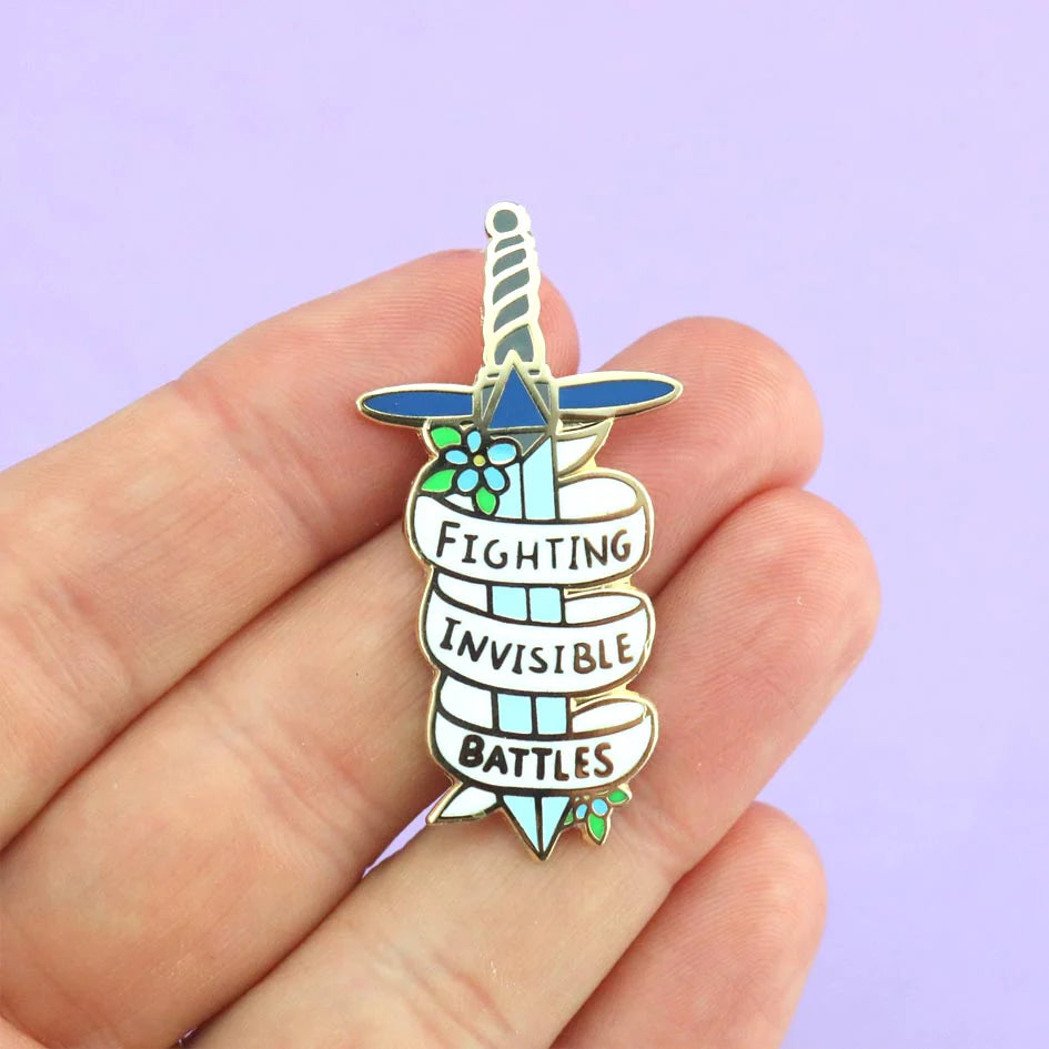 Fighting Invisible Battles Enamel Pin