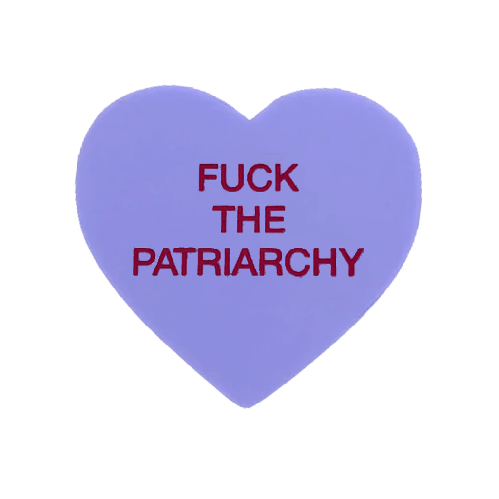 Fuck the Patriarchy heart Pin - Grape