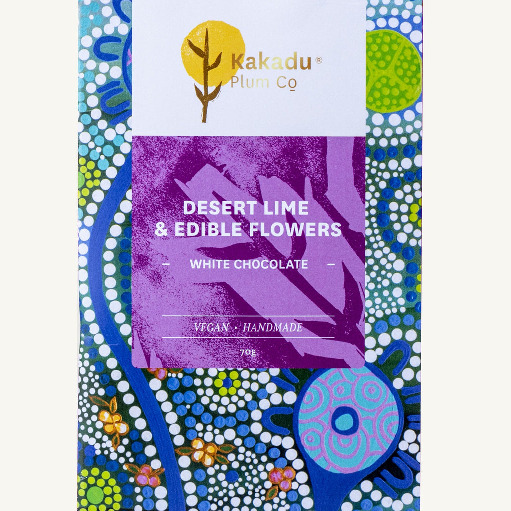 Desert Lime & Edible Flowers White Chocolate