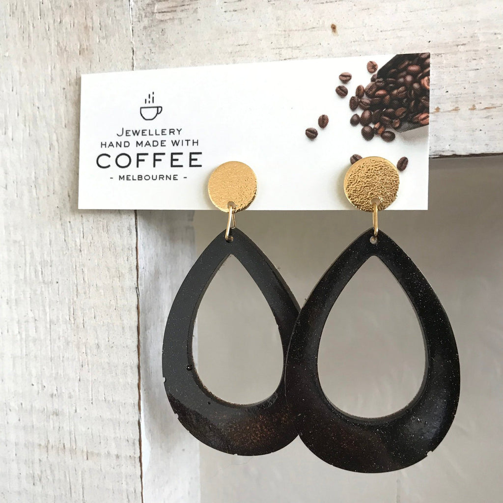 Hoops Earrings - Large - Black and Gold