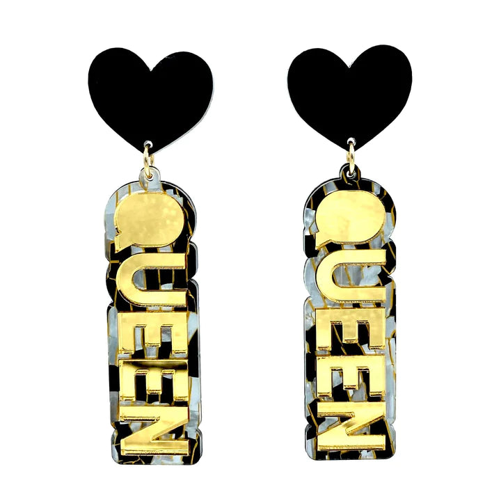 Queen Gold Tiger Stacked Earrings