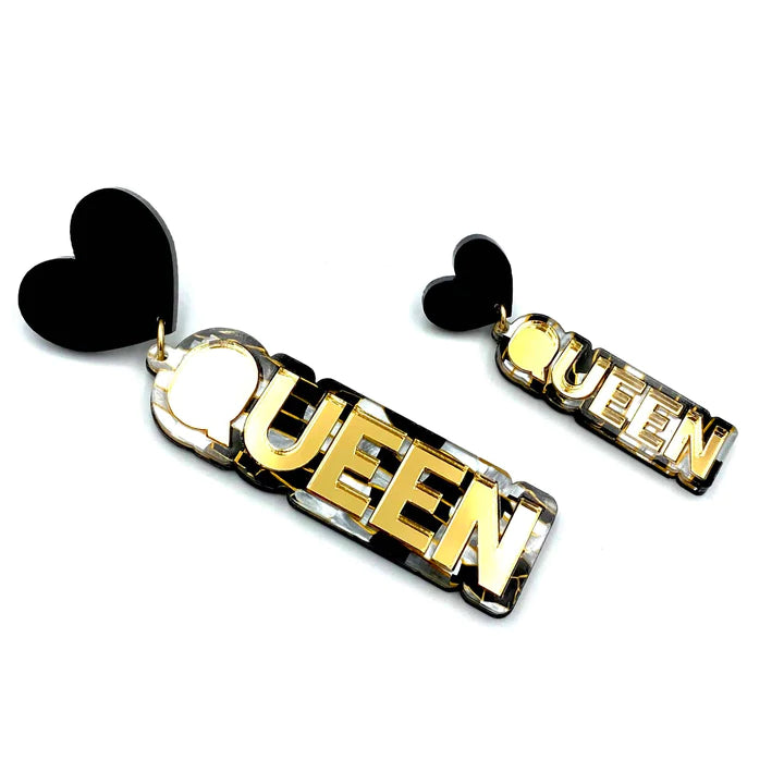 Queen Gold Tiger Stacked Earrings