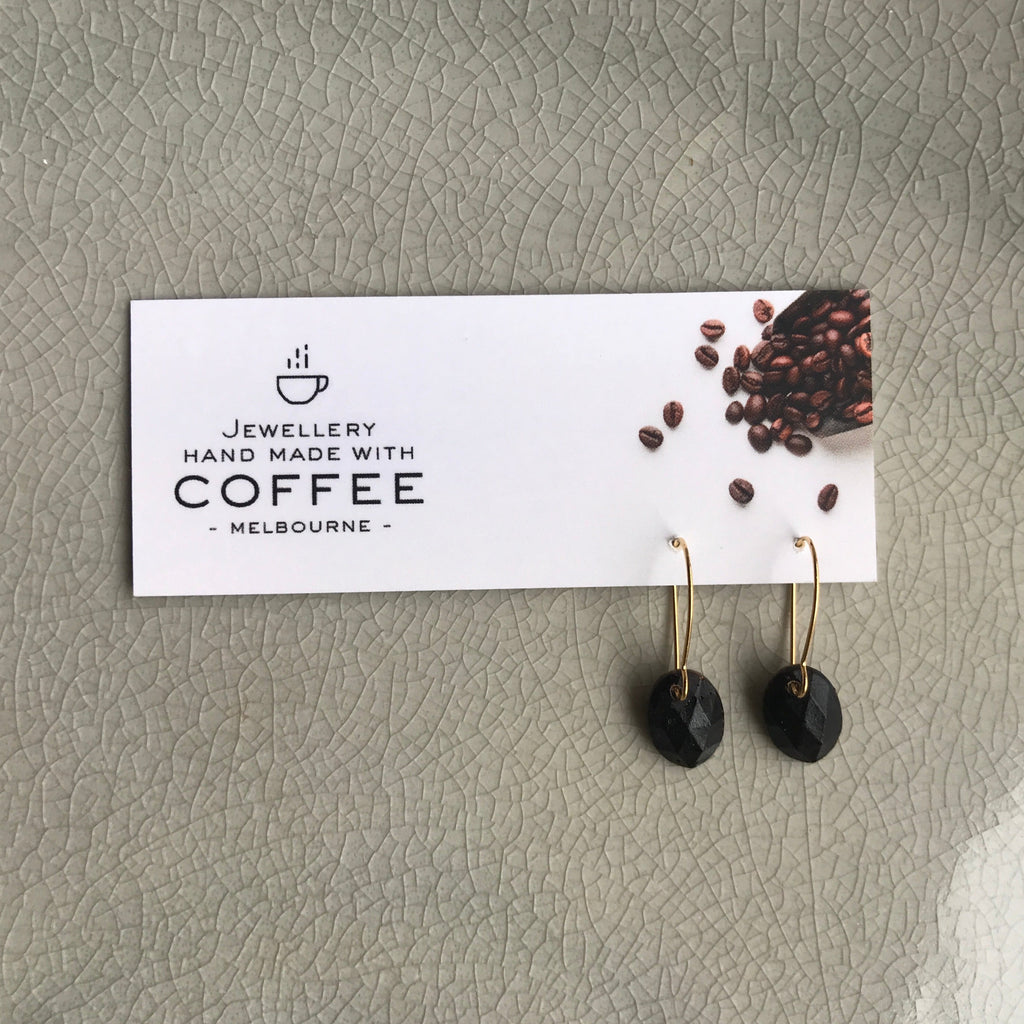 Coffee Bean Ovale Small Kidney Earrings