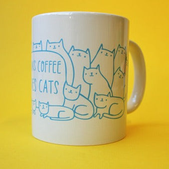 Mug - Drinks Coffee Loves Cats