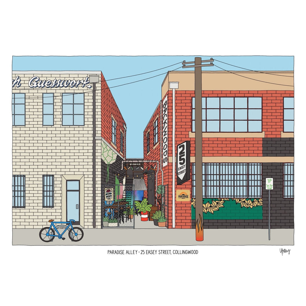 Paradise Alley in Collingwood - A4 Print