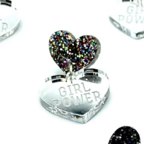 Mini Silver 'Girl Power' Earrings
