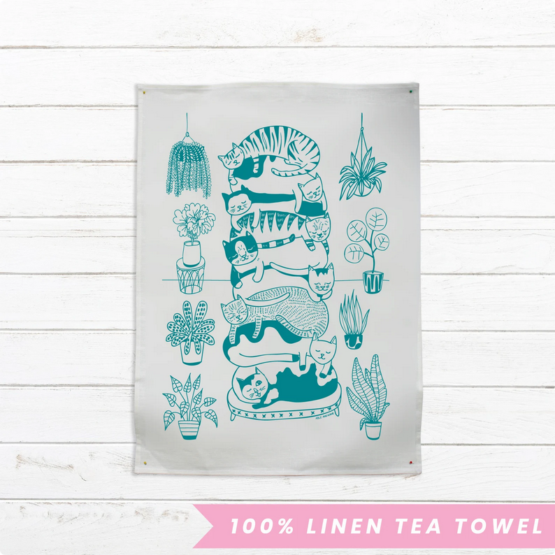 Tea Towel - Tea Towel - Cat Stack
