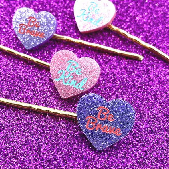 Haus of Dizzy 'Be Brave and Be Kind' Hair Pins - Gold / One of Each