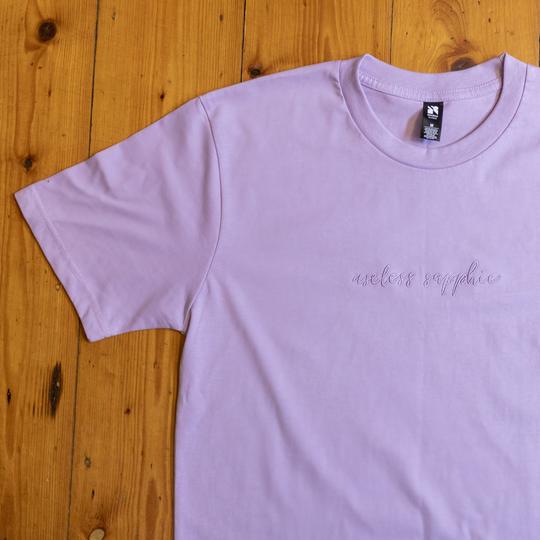 Useless Sapphic Embroidered T Shirt