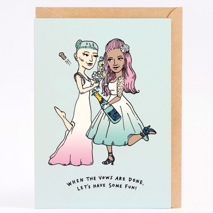Fun Vows Card - Girl + Girl
