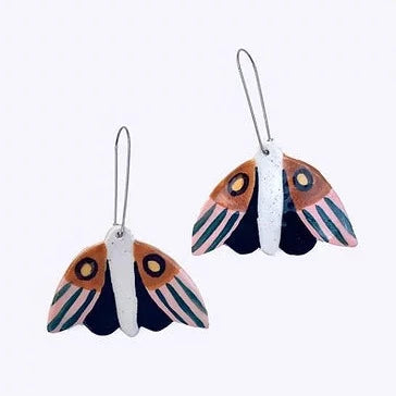 Ceramic Earrings - Midnight Moth