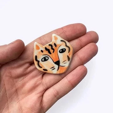 Ceramic Brooch - Tiger