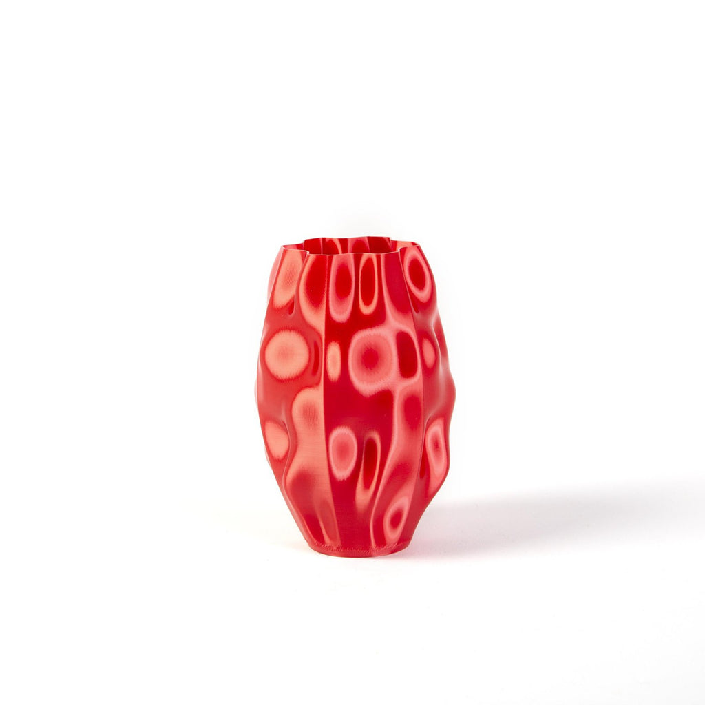 3D Printed Vase - Red Silk Alien Vase
