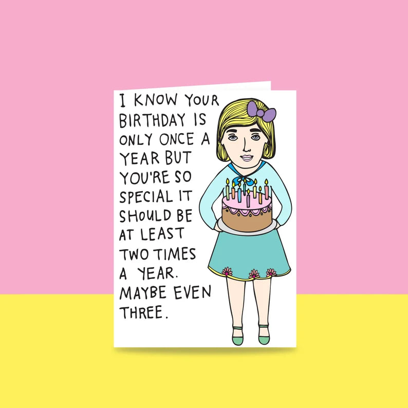 Birthday Card - I Know Your Birthday Is Only Once A Year