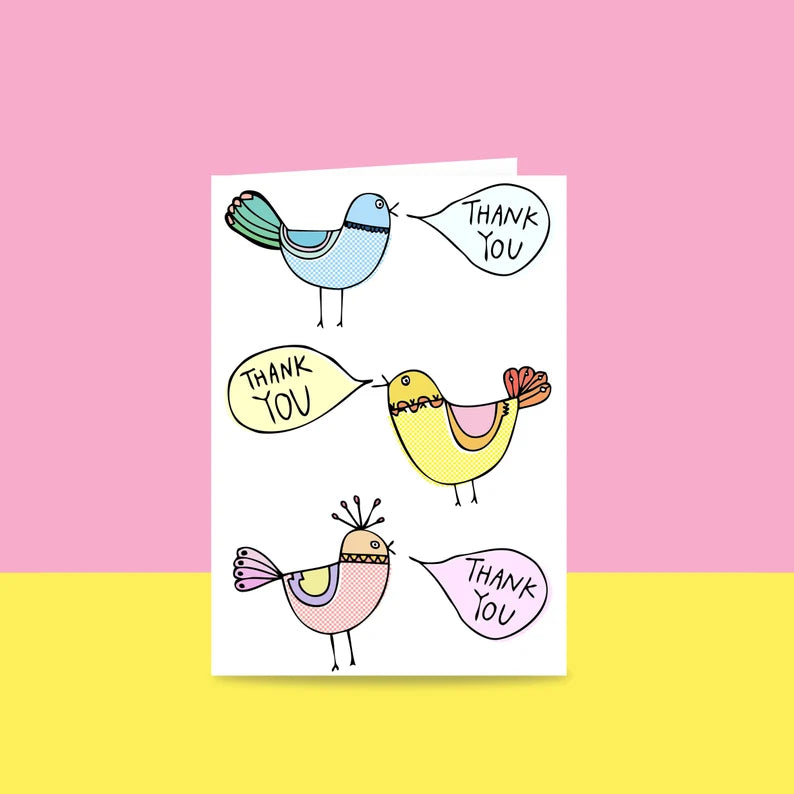 Thank you card - Birds