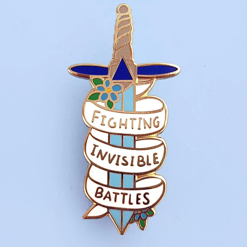 Fighting Invisible Battles Enamel Pin