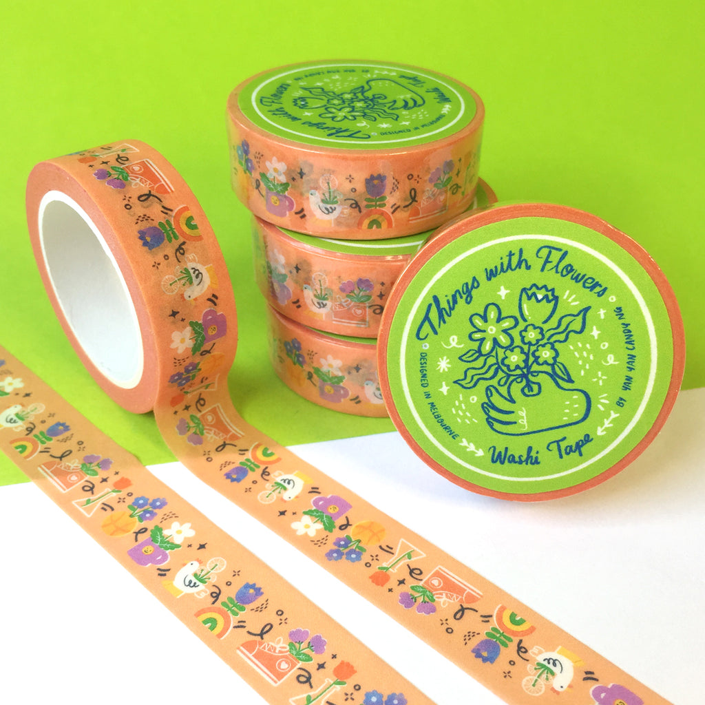 Things with Flowers Washi Tape 15mm